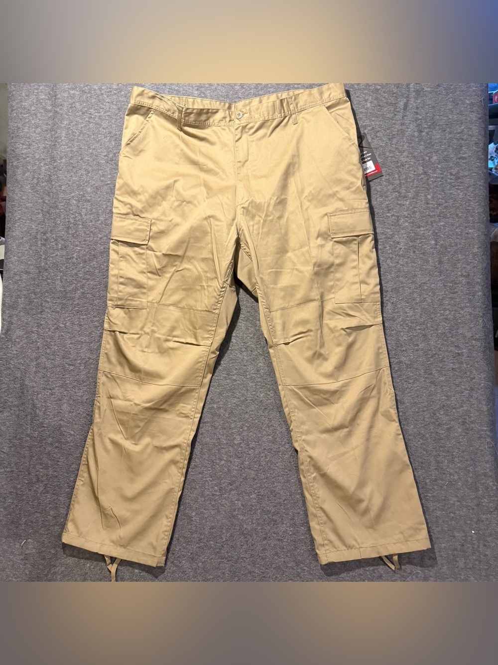 Rothco BDU Tactical Cargo Pants Mens XXL tan Adjustable Relaxed Fit Combat